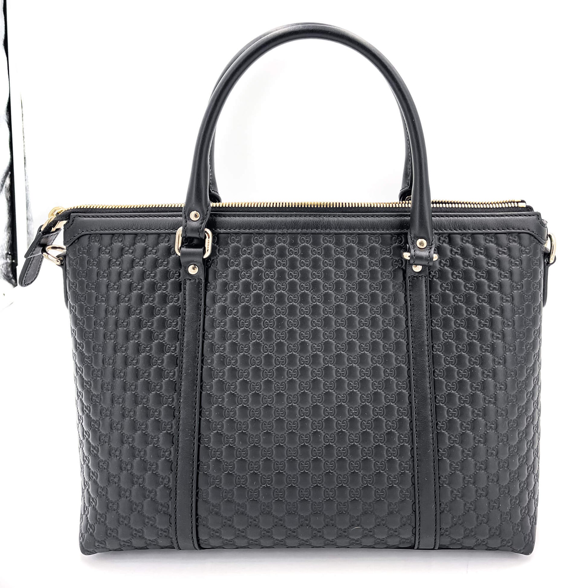 Gucci Guccissima Black Leather Tote Style 1