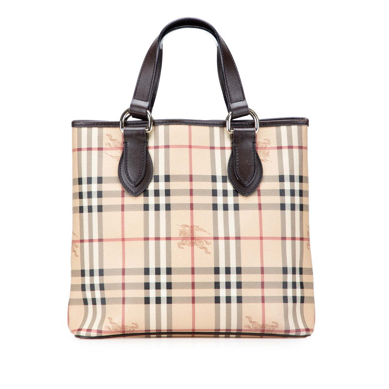 Burberry Nova Check Shadow Horse PVC Leather Tote Bag