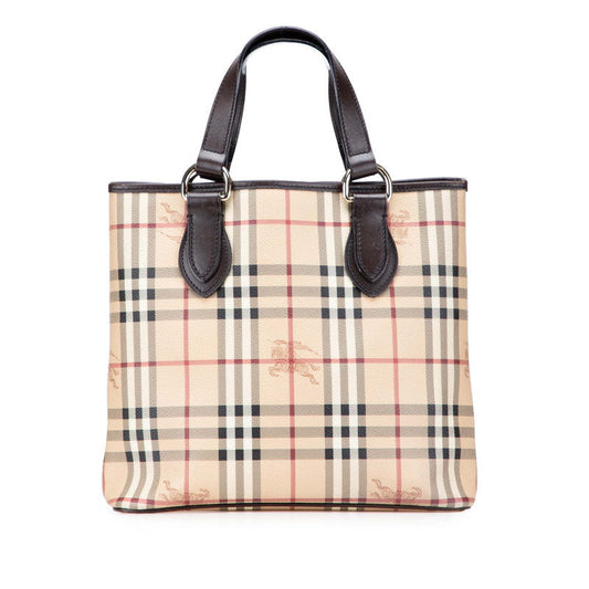 Burberry Nova Check Shadow Horse PVC Leather Tote Bag