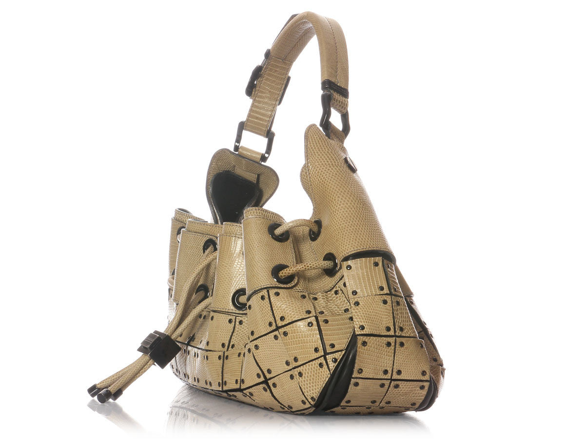 Burberry Lizard Paneled Warrior Bag