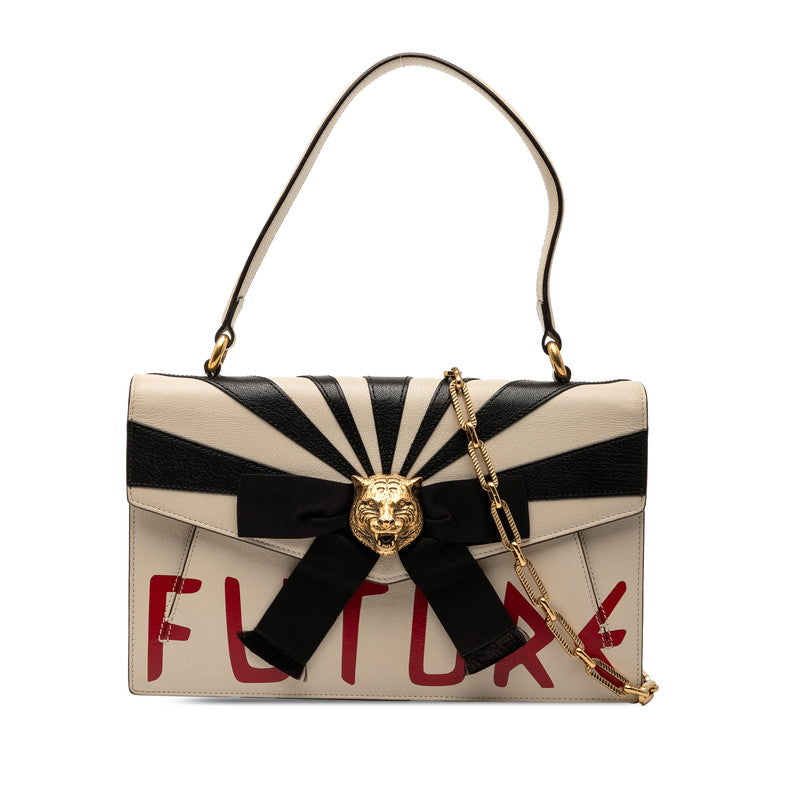Gucci Ribbon Tiger Leather 2way Bag