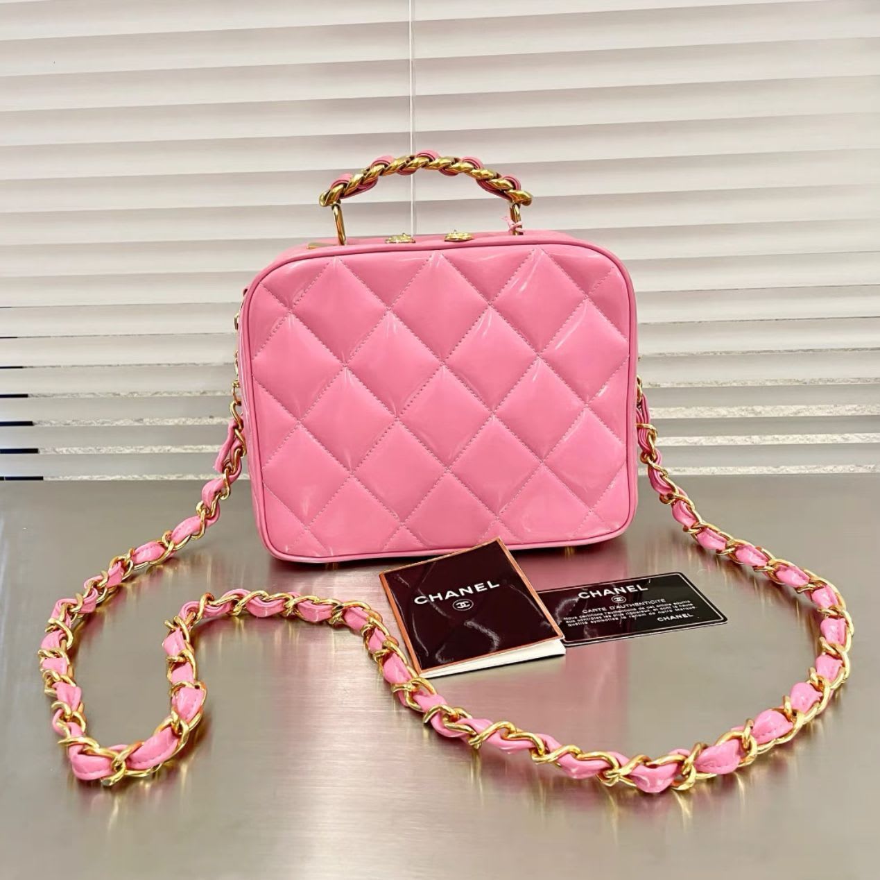 Chanel Patent Leather Barbie Pink Tote Bag