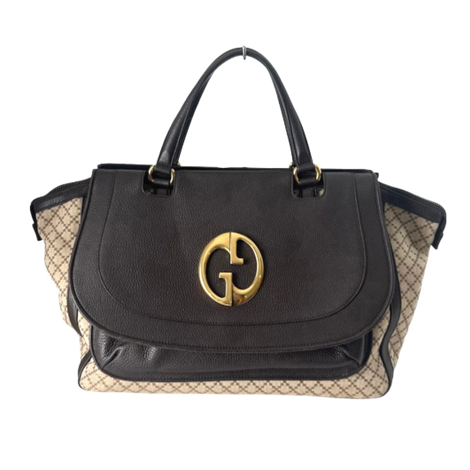Gucci Leather Canvas Tote