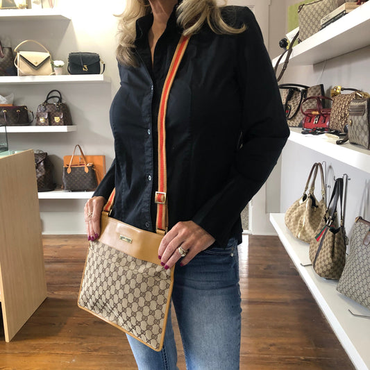 Gucci Monogram Canvas Shoulder Bag
