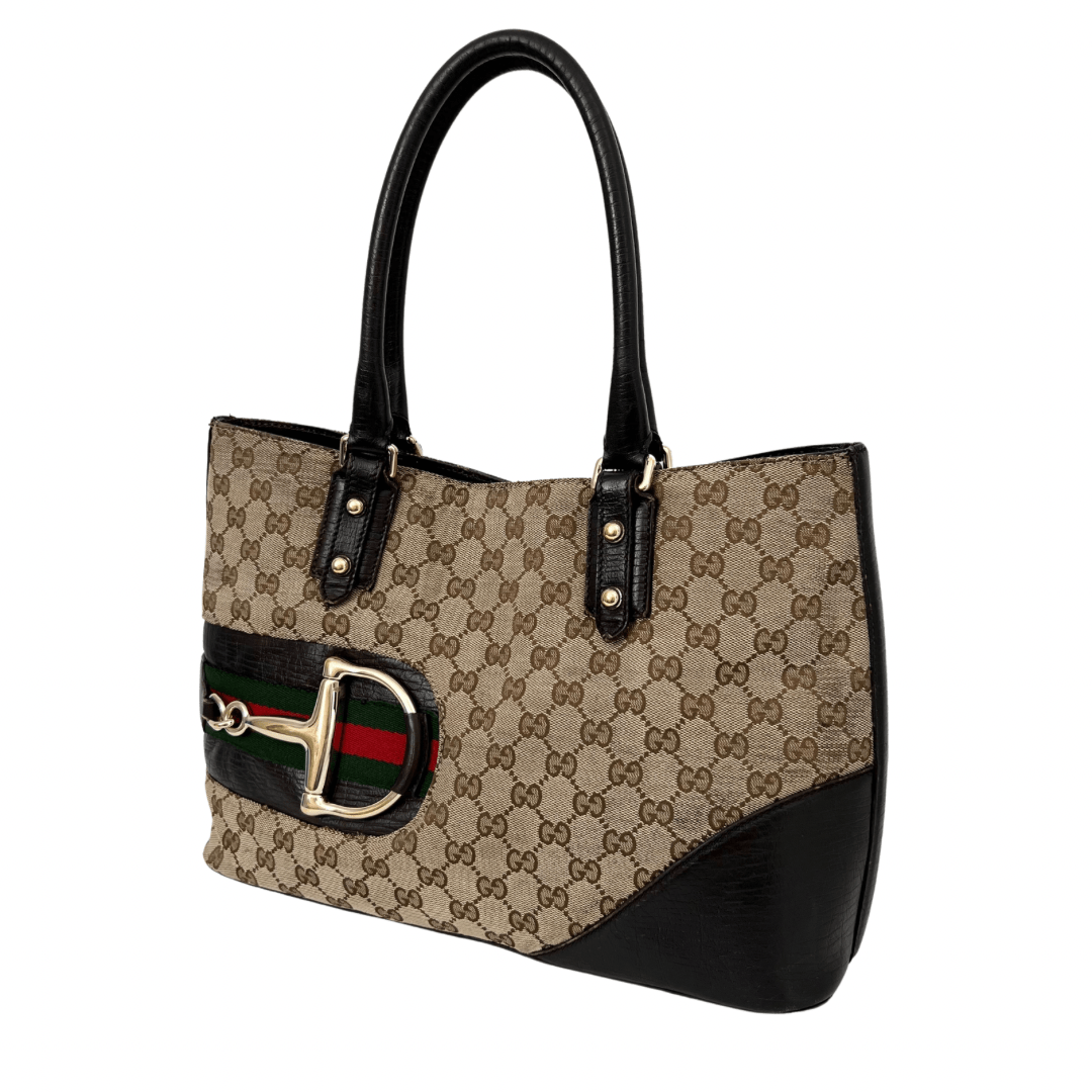 Gucci Leather Canvas Tote