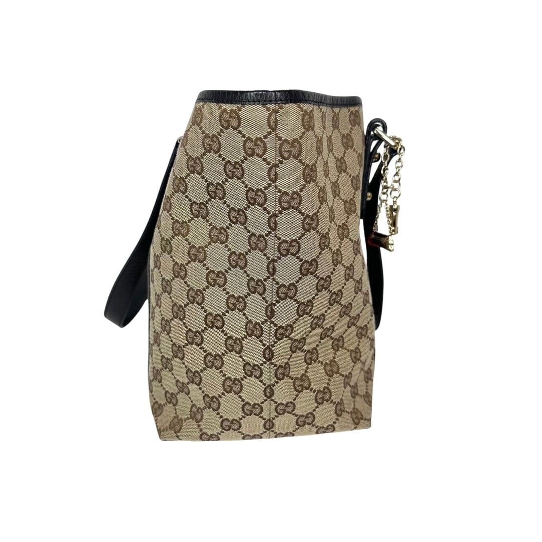 Gucci Monogram Leather Canvas Tote