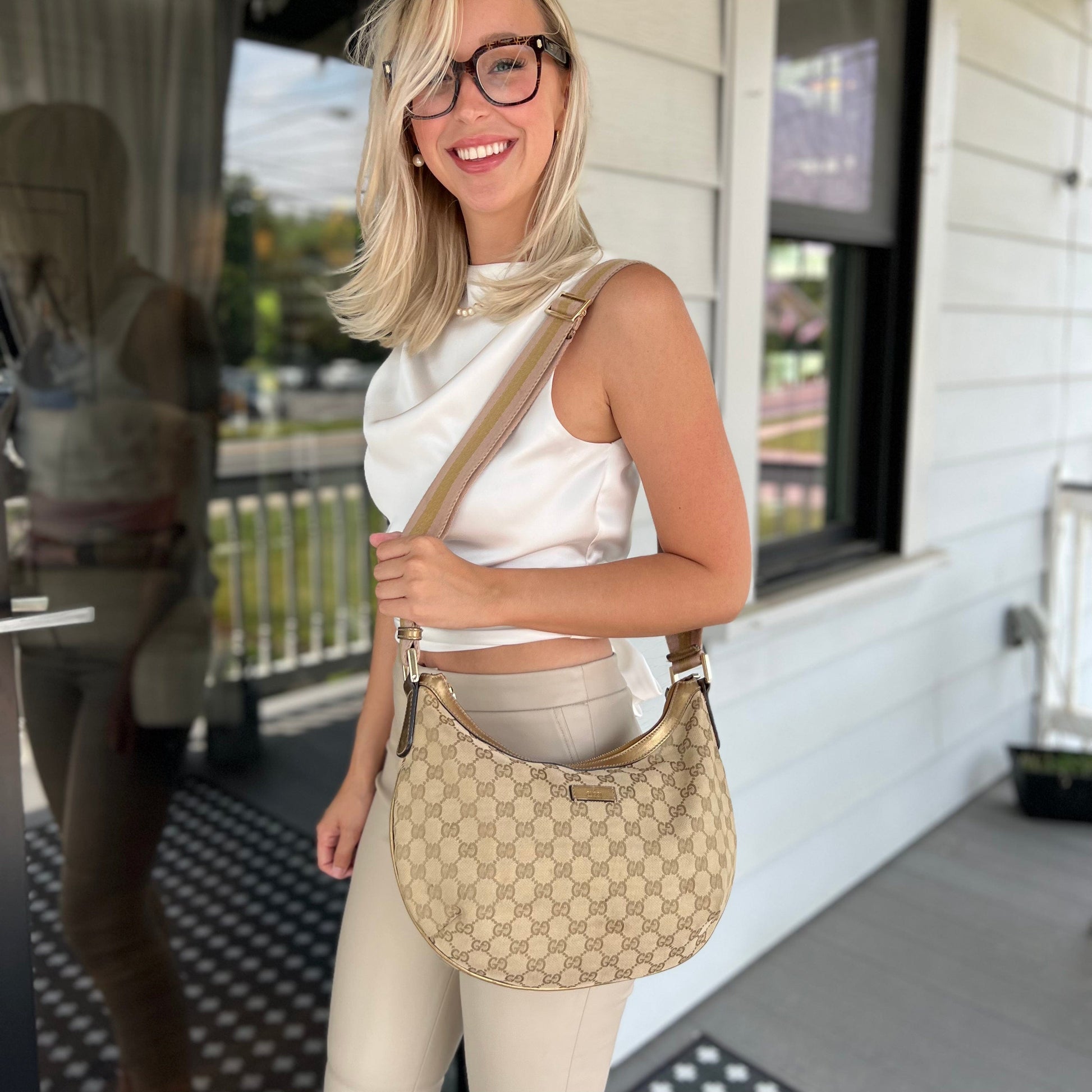 Gucci Leather Canvas Crossbody