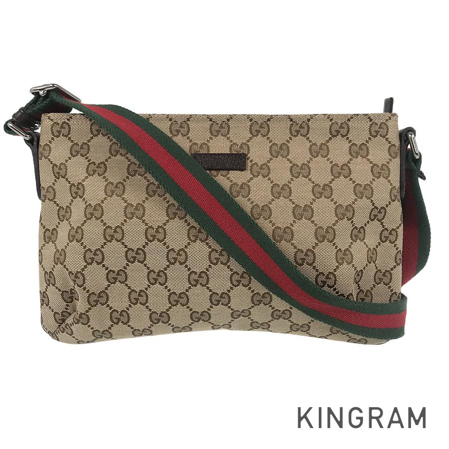 Gucci Leather Canvas Shoulder Bag