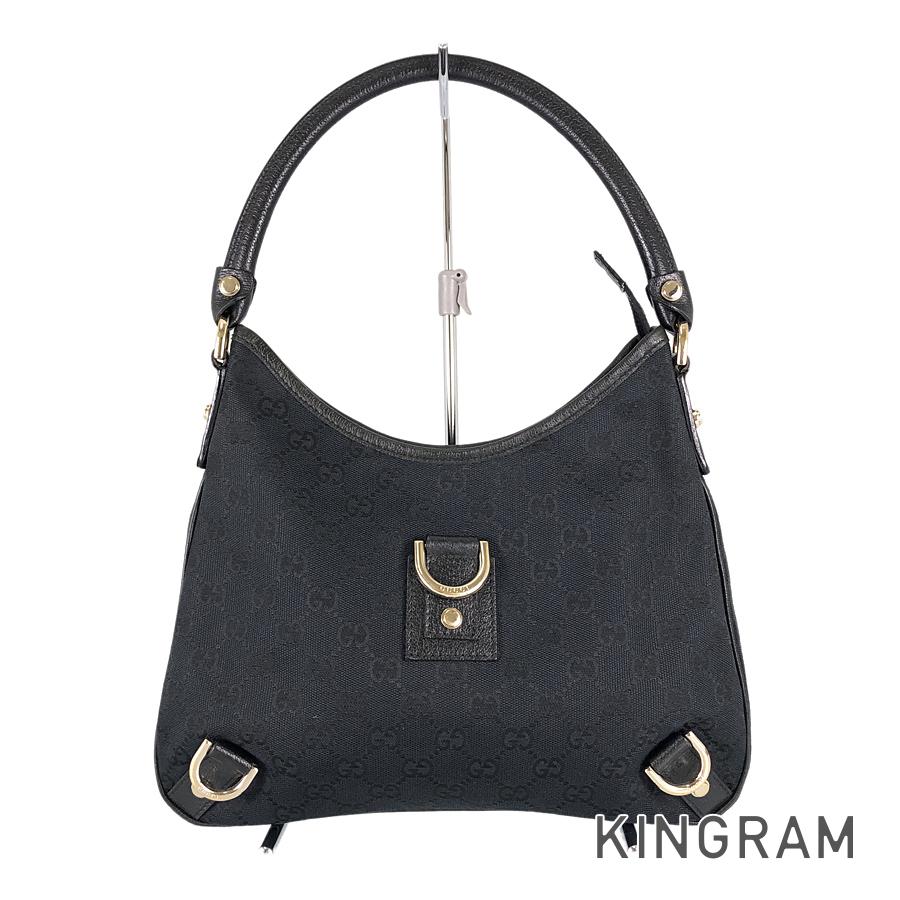 Gucci Twist Leather Canvas Shoulder Bag