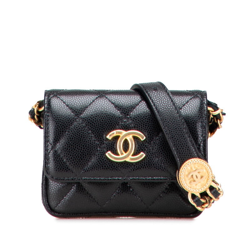 Chanel Coco Mark Mini Matelasse Caviar Skin Waist Bag