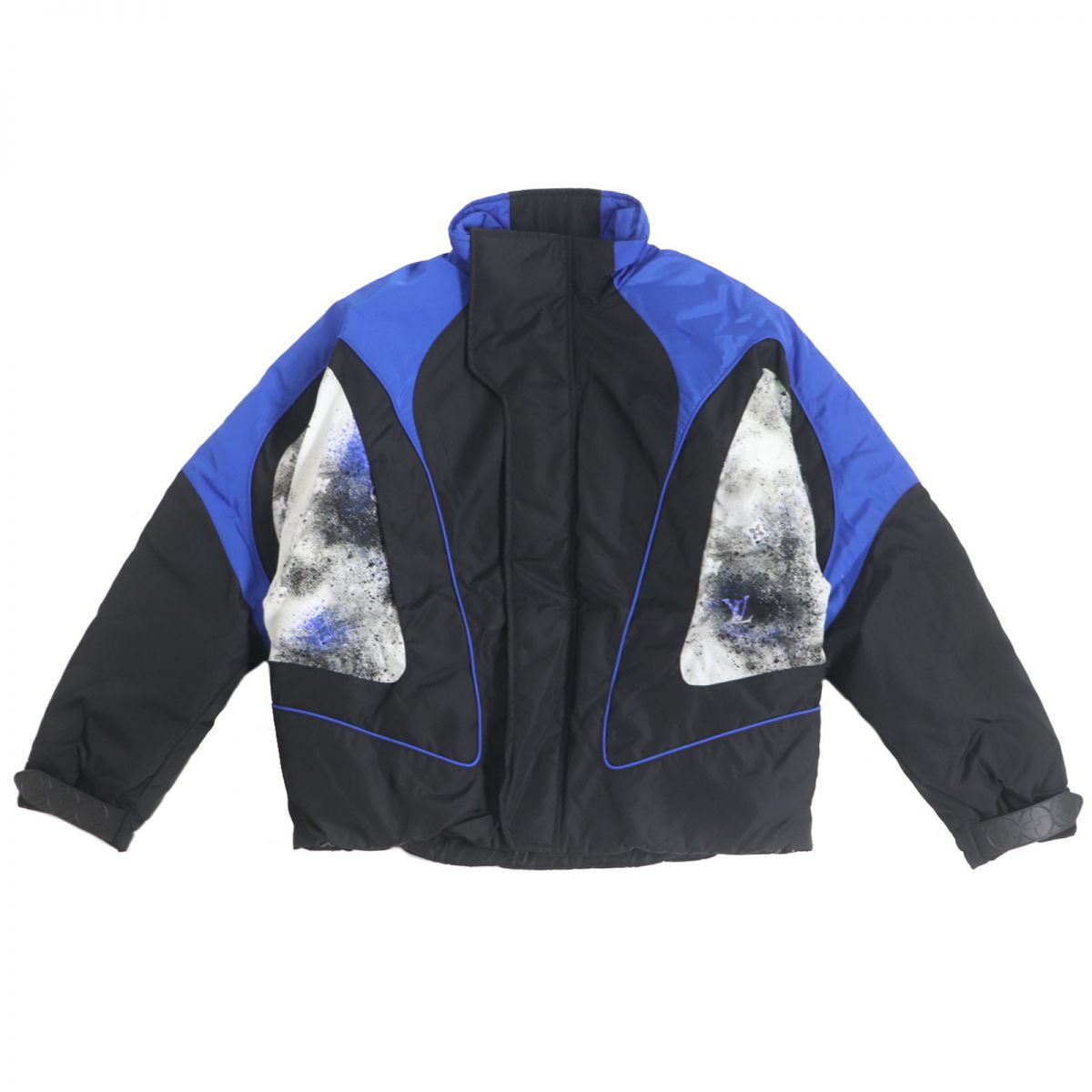 LOUIS VUITTON Blouson Outer: 100% nylon, Filling: 100% nylon, Lining: 51% cotton, Lining: 49% nylon Black x blue mens 48