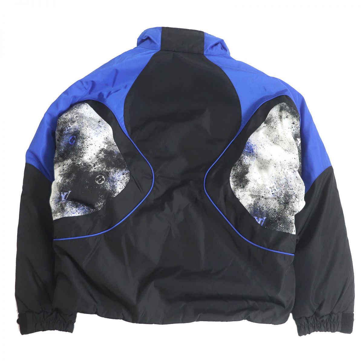 LOUIS VUITTON Blouson Outer: 100% nylon, Filling: 100% nylon, Lining: 51% cotton, Lining: 49% nylon Black x blue mens 48