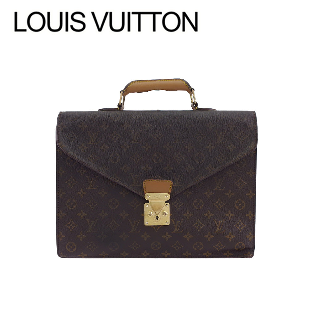 LOUIS VUITTON Business bag Brown beige Serviet Conseiller