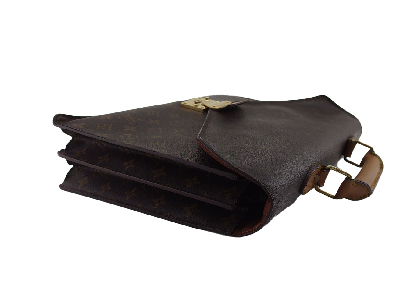 LOUIS VUITTON Business bag Brown beige Serviet Conseiller