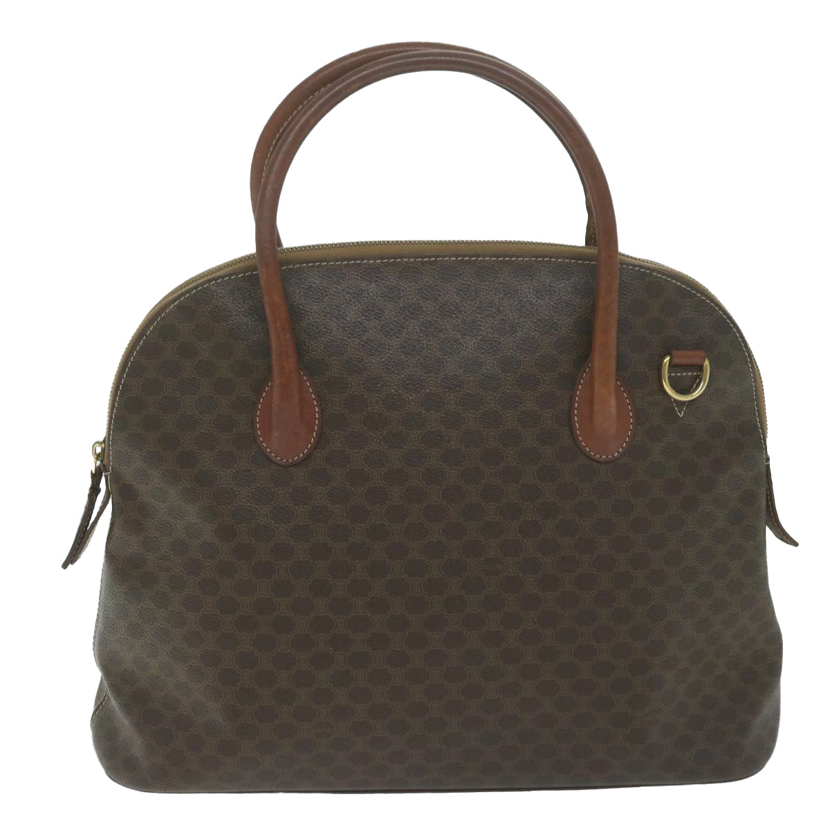 Luxury CELINE Macadam Canvas Tote Bag PVC Leather 2way Brown tb1019