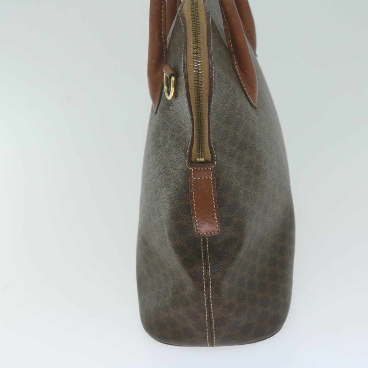Luxury CELINE Macadam Canvas Tote Bag PVC Leather 2way Brown tb1019