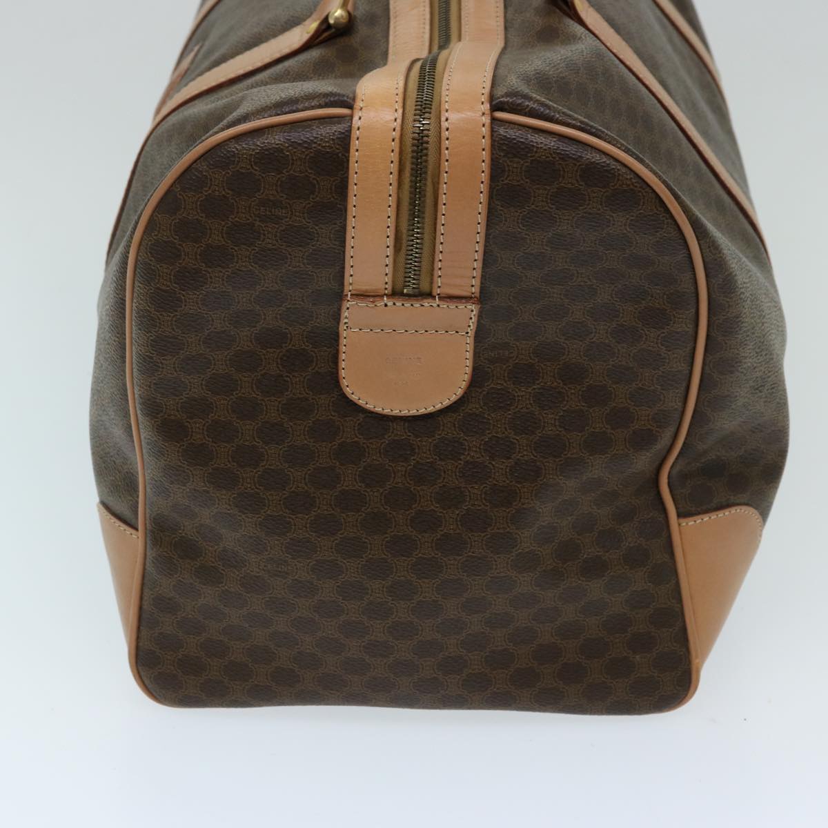 Luxury CELINE Macadam Canvas Boston Bag PVC Brown tb1060