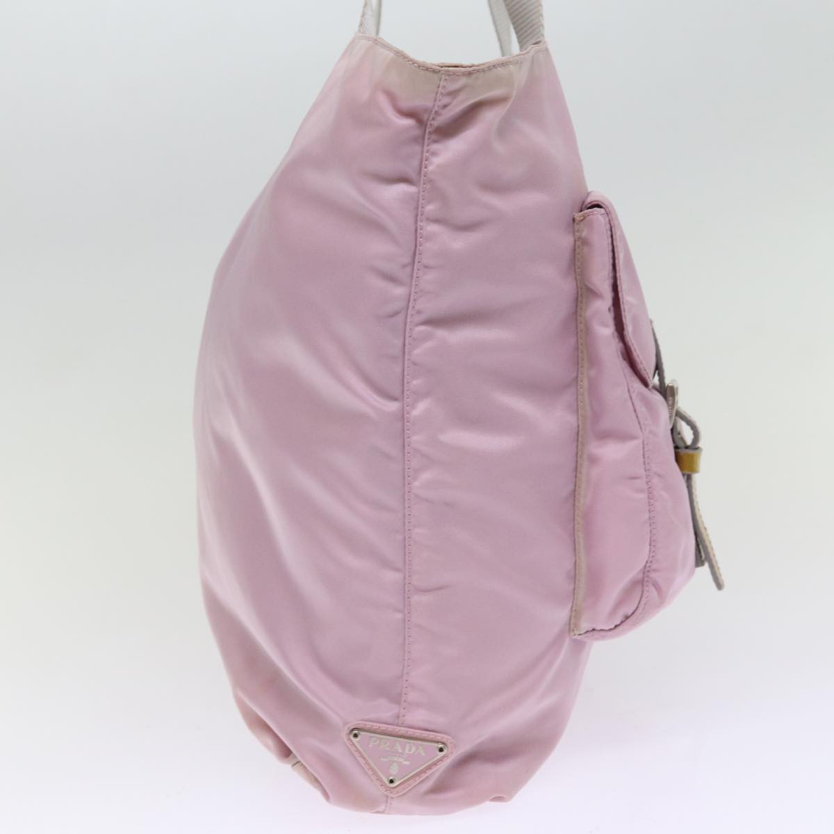 PRADA Tote Bag Nylon Pink Auth tb1095