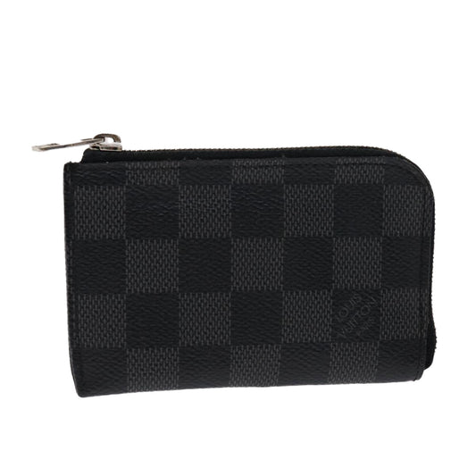 LOUIS VUITTON Damier Graphite Porte Monnaie Coin Purse N61237 LV Auth tb738