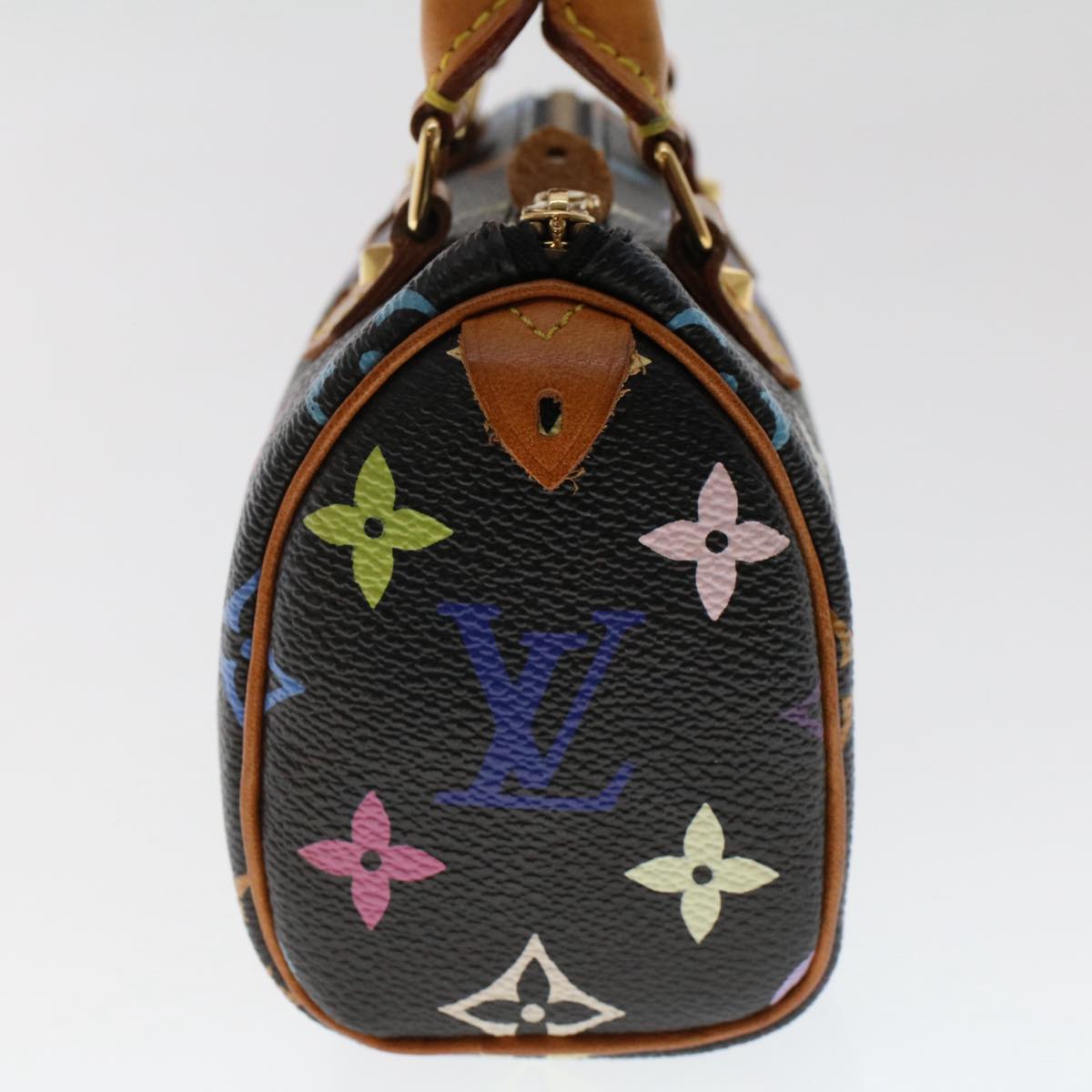 LOUIS VUITTON Monogram Multicolor Mini Hand Bag Black Auth tb787