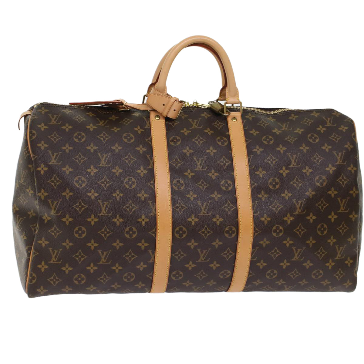 LOUIS VUITTON Monogram Keepall 55 Boston Bag LV Auth tb819