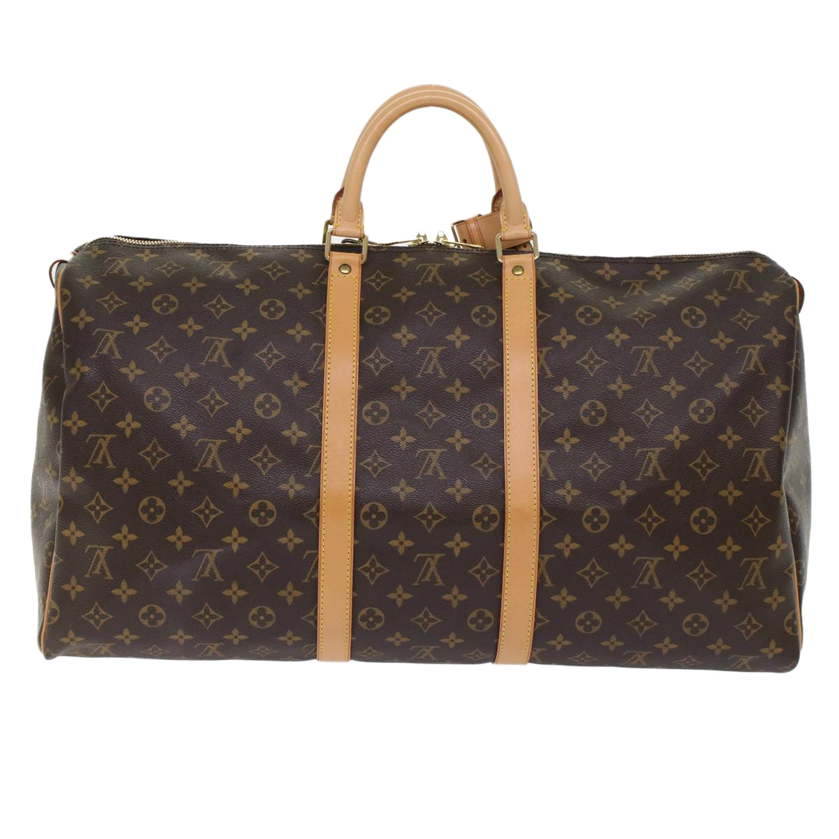 LOUIS VUITTON Monogram Keepall 55 Boston Bag LV Auth tb819