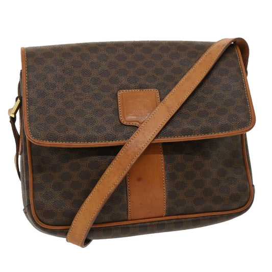 Luxury CELINE Macadam Canvas Shoulder Bag PVC Leather Brown th2544