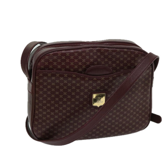 Luxury CELINE Shoulder Bag Leather Bordeaux th4687