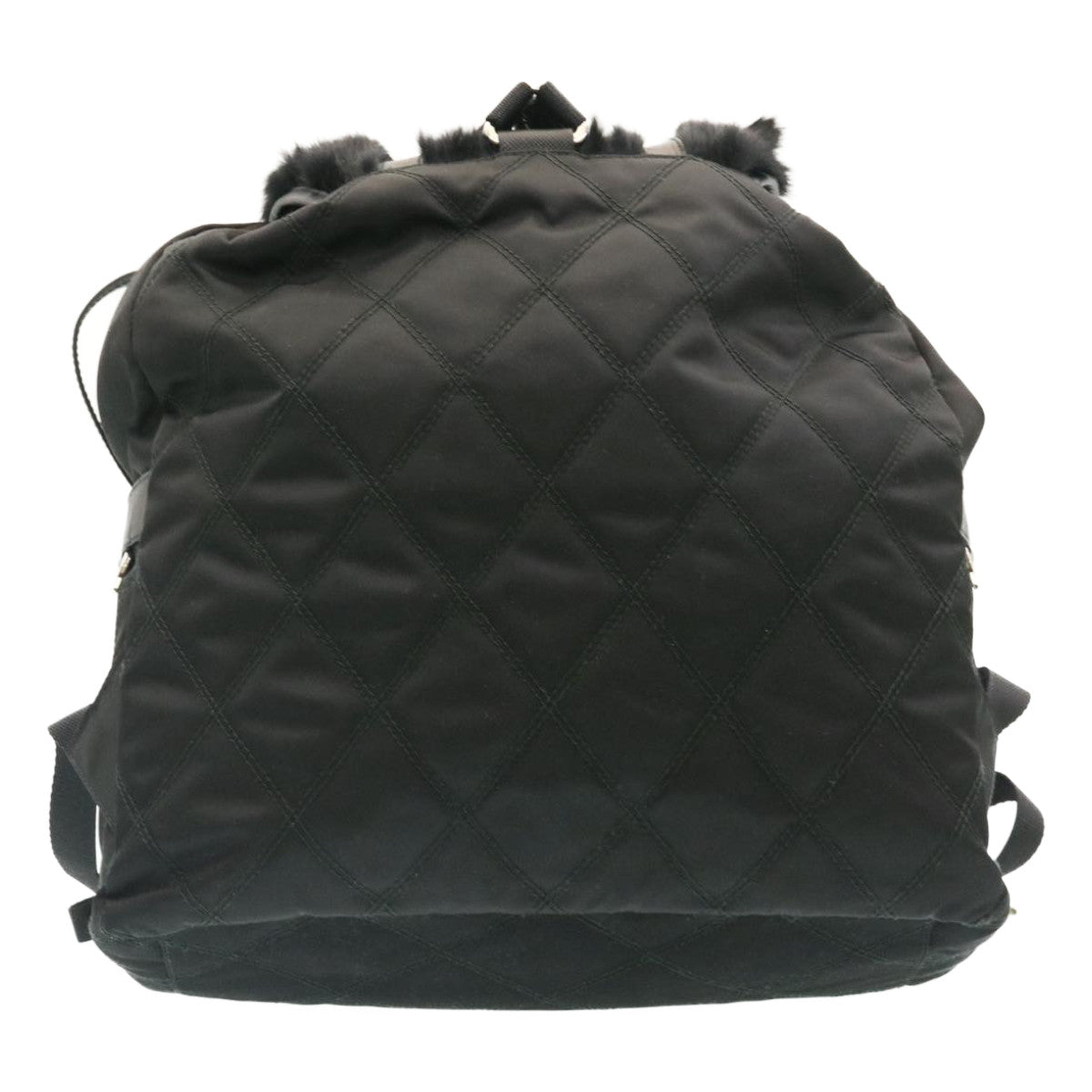 Prada Nylon Fur Backpack Black