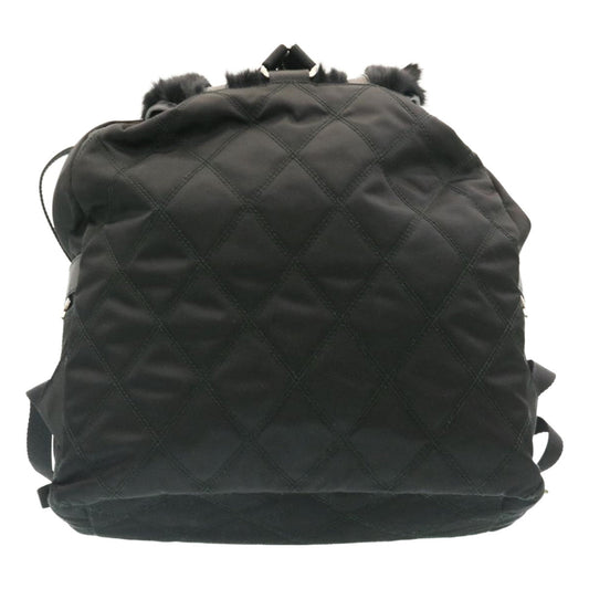 Prada Nylon Fur Backpack Black