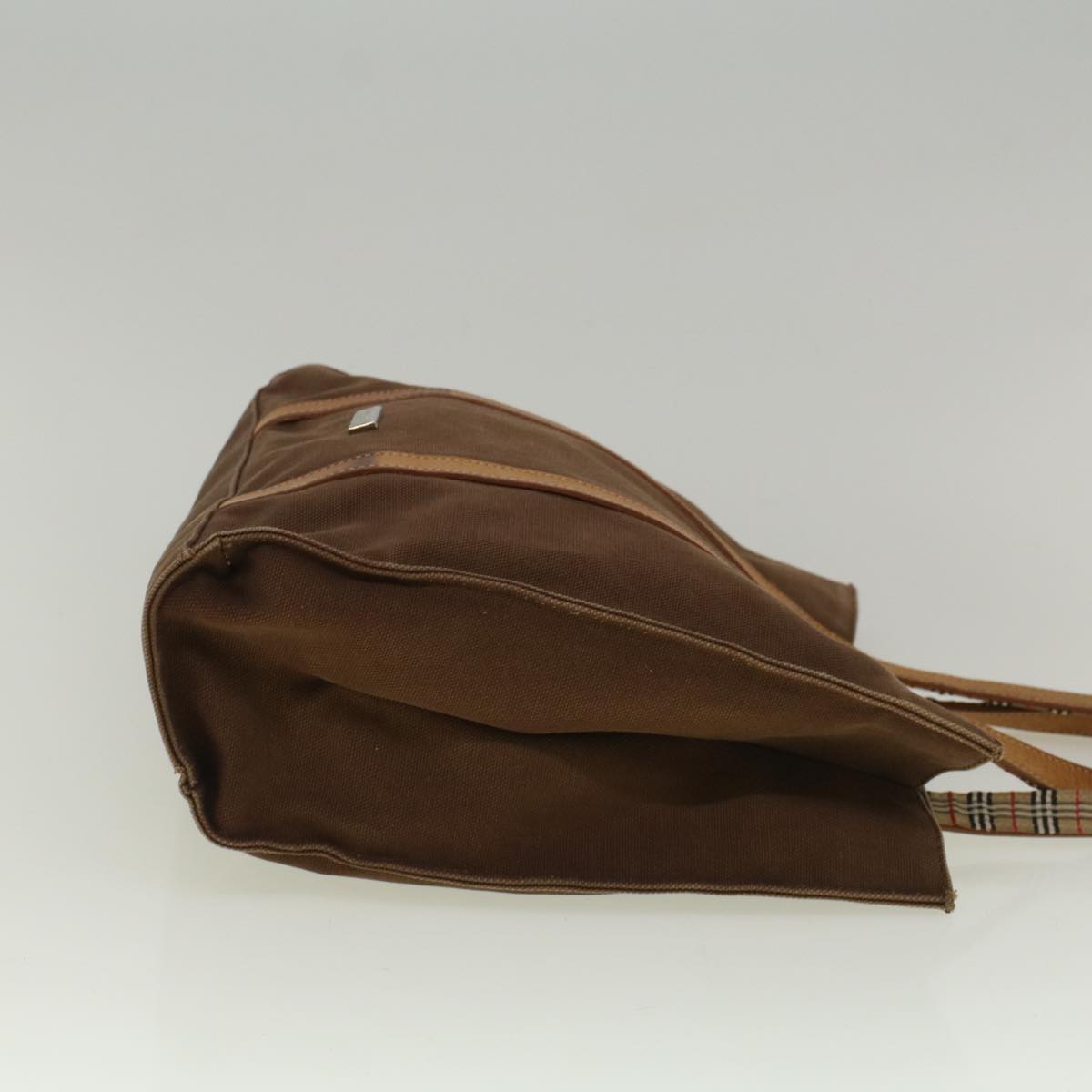 Burberry Blue Label Tote Bag Canvas Leather Brown Auth ti1321