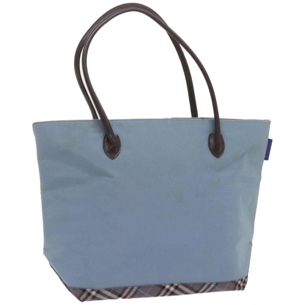 Burberry Blue Label Tote Bag Nylon Light Blue Auth ti1542