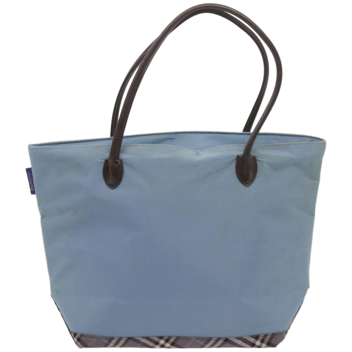 Burberry Blue Label Tote Bag Nylon Light Blue Auth ti1542