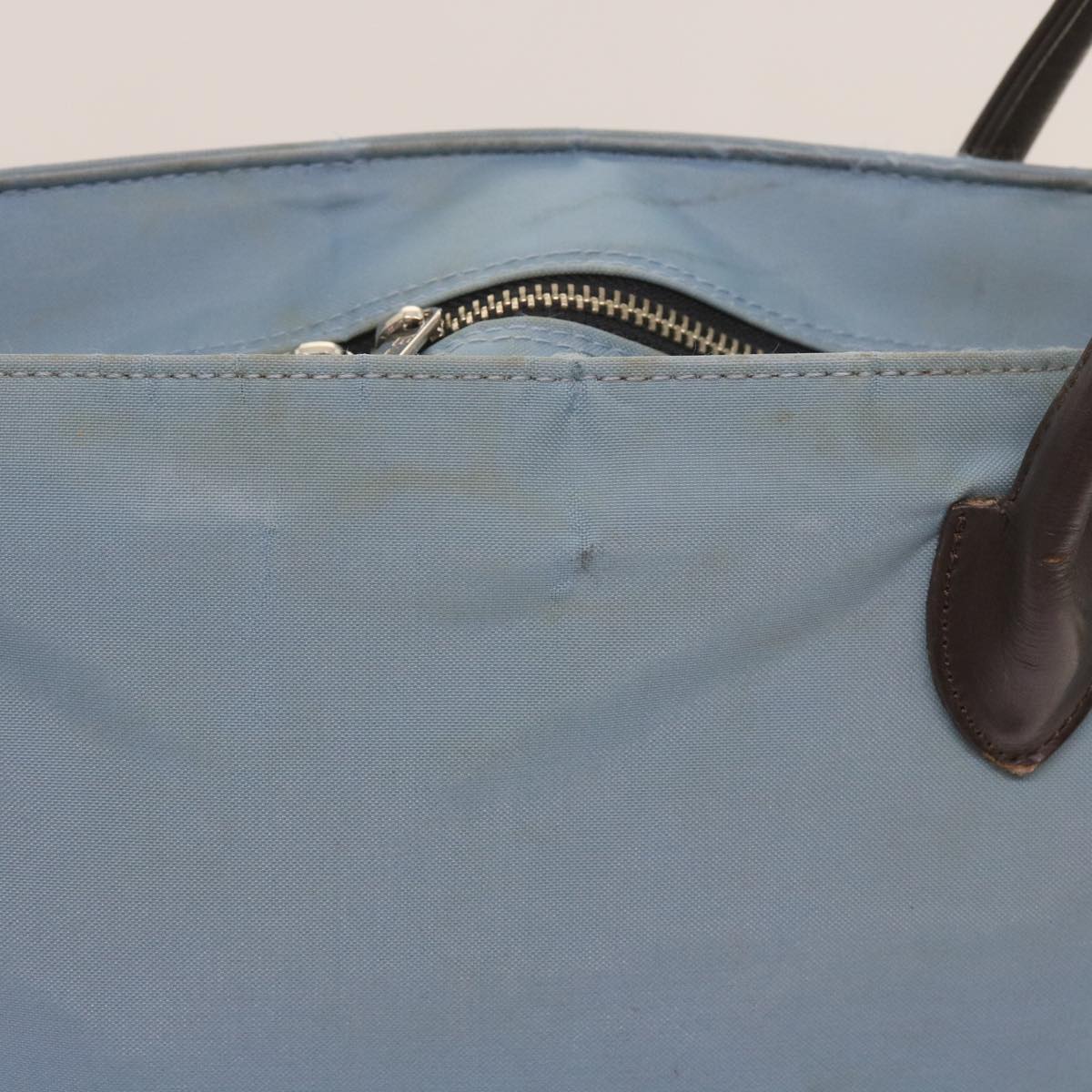 Burberry Blue Label Tote Bag Nylon Light Blue Auth ti1542