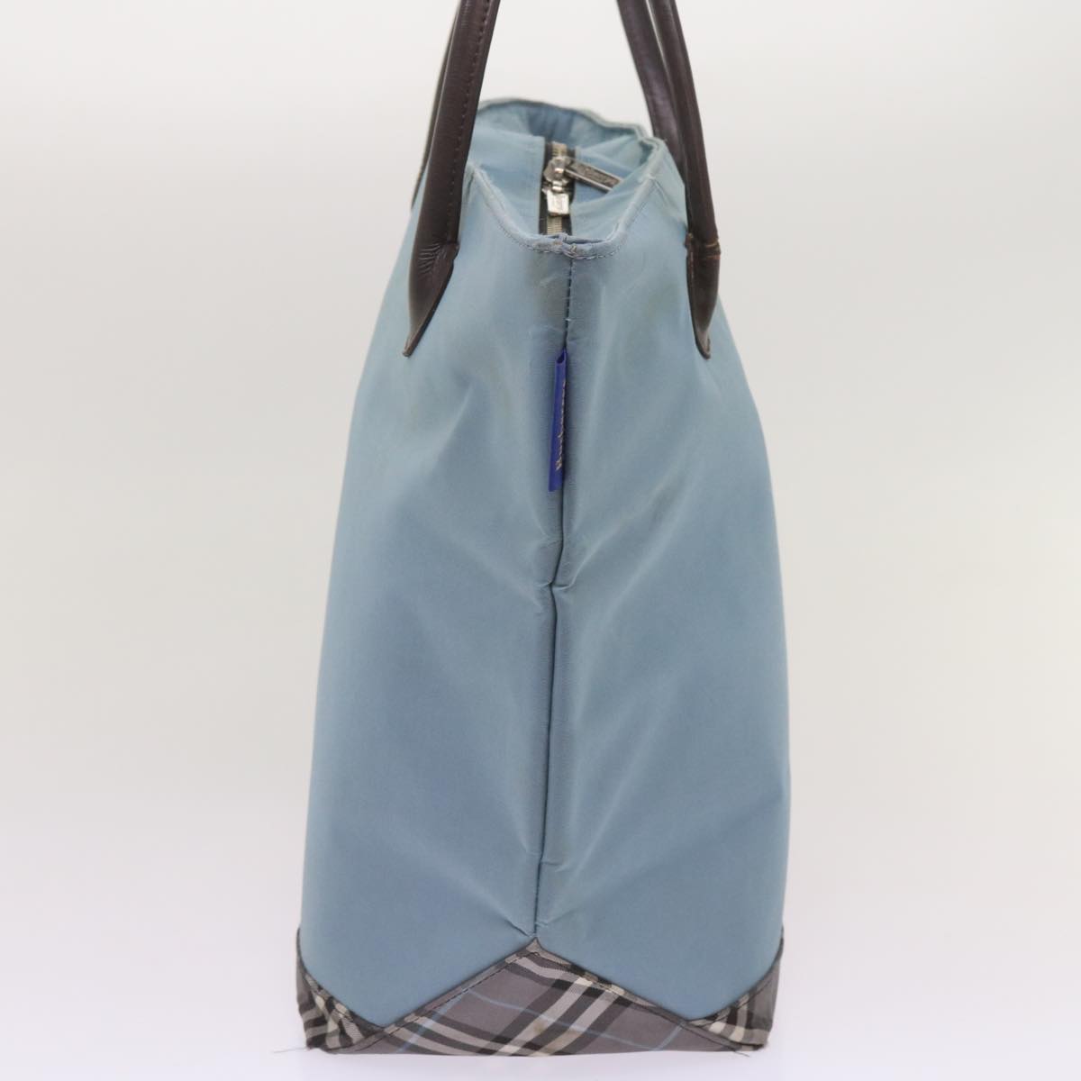 Burberry Blue Label Tote Bag Nylon Light Blue Auth ti1542