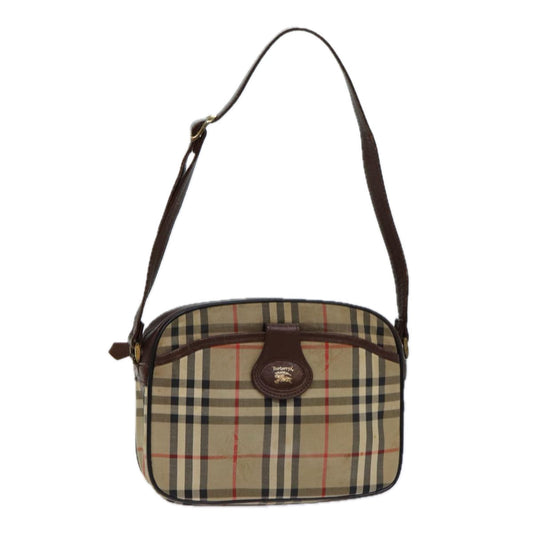 Burberry Nova Check Blue Label Hand Bag Canvas Black Auth ti1774