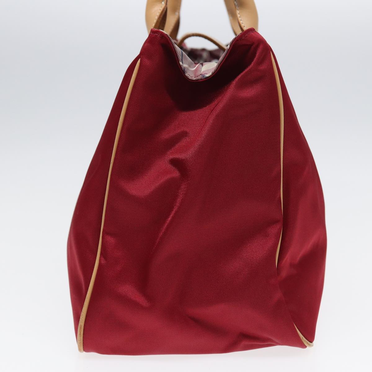 Burberry Nova Check Blue Label Hand Bag Nylon Red Beige Auth ti1858