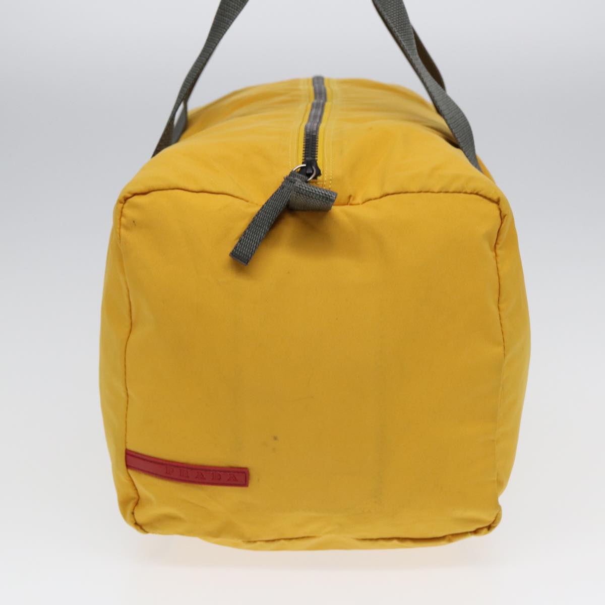 PRADA Sports Boston Bag Nylon Yellow Gray Silver Auth