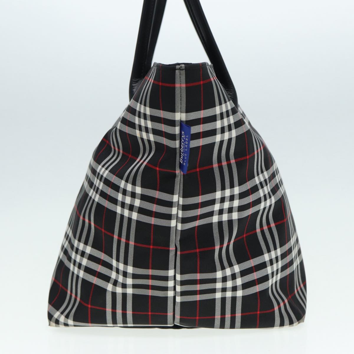Burberry Blue Label Tote Bag Nylon Black Silver Auth ti1960