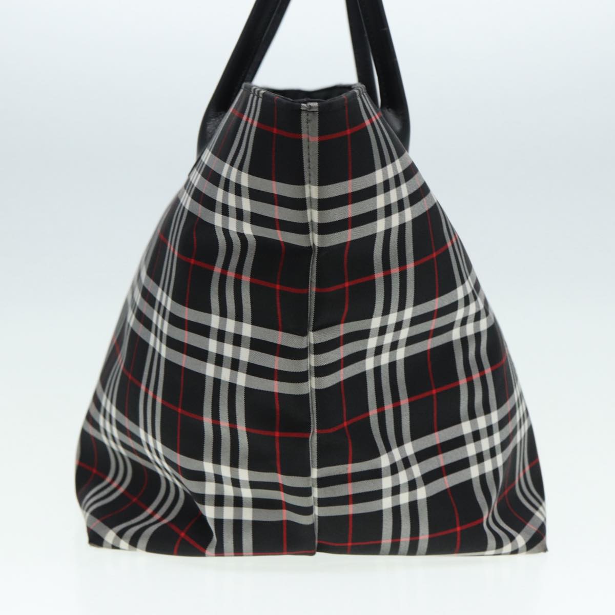 Burberry Blue Label Tote Bag Nylon Black Silver Auth ti1960
