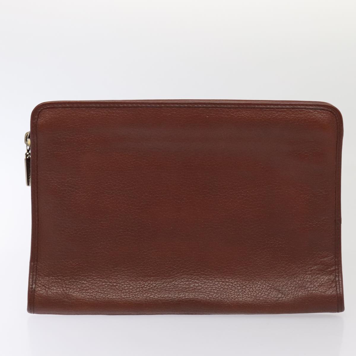 Burberry Clutch Bag Leather 2Set Brown Auth ti1987