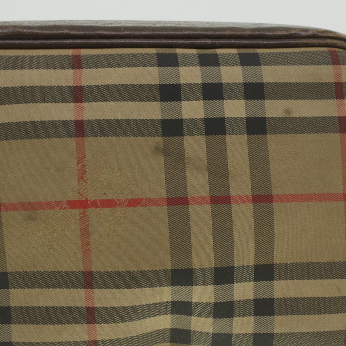 Burberry Nova Check Clutch Bag Nylon Beige Auth ti943