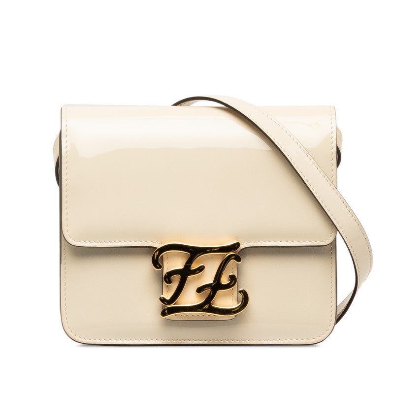 Fendi Calligraphy Patent Leather Shoulder Bag