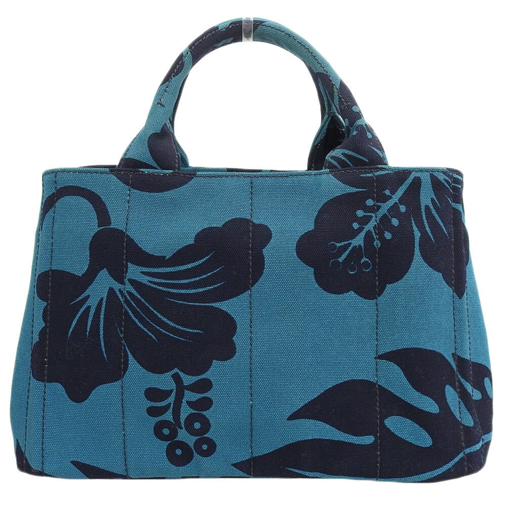 Prada Canvas Canapa Tote Turquoise Handbag