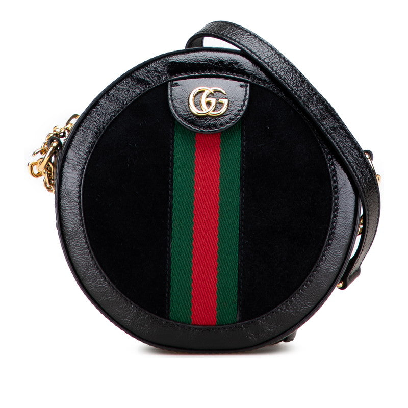 Gucci Ophidia Patent Leather Suede Shoulder Bag