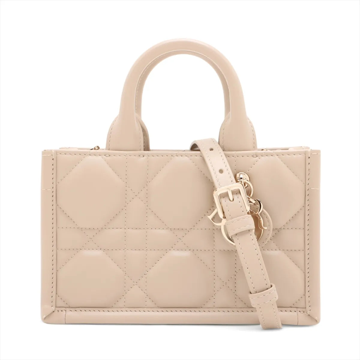 Christian Dior Beige Macrocannage Leather Mini Dior Book Tote Bag [Clearance Sale]