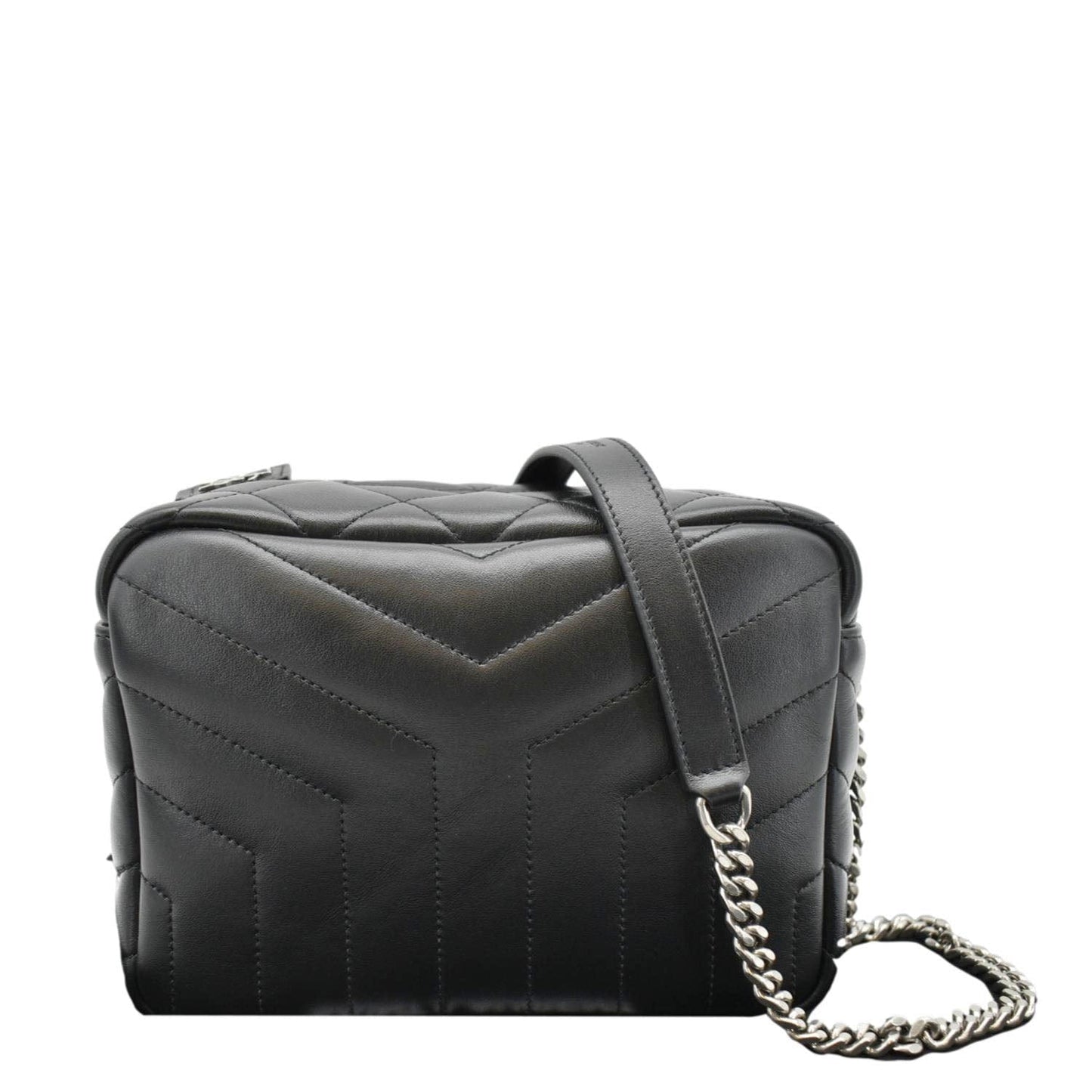 SAINT LAURENT LouLou Bowling Small Quilted Monogram Crossbody Bag Black