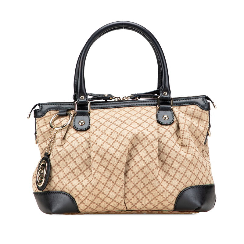 Gucci Sukey Diamante Canvas Leather Handbag