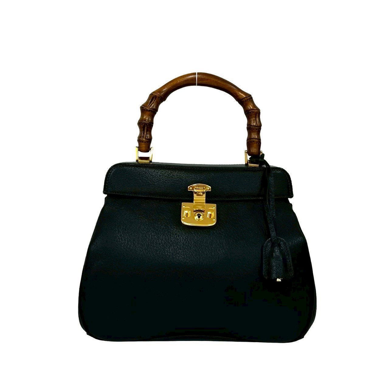 Gucci Bamboo Lock Leather Handbag