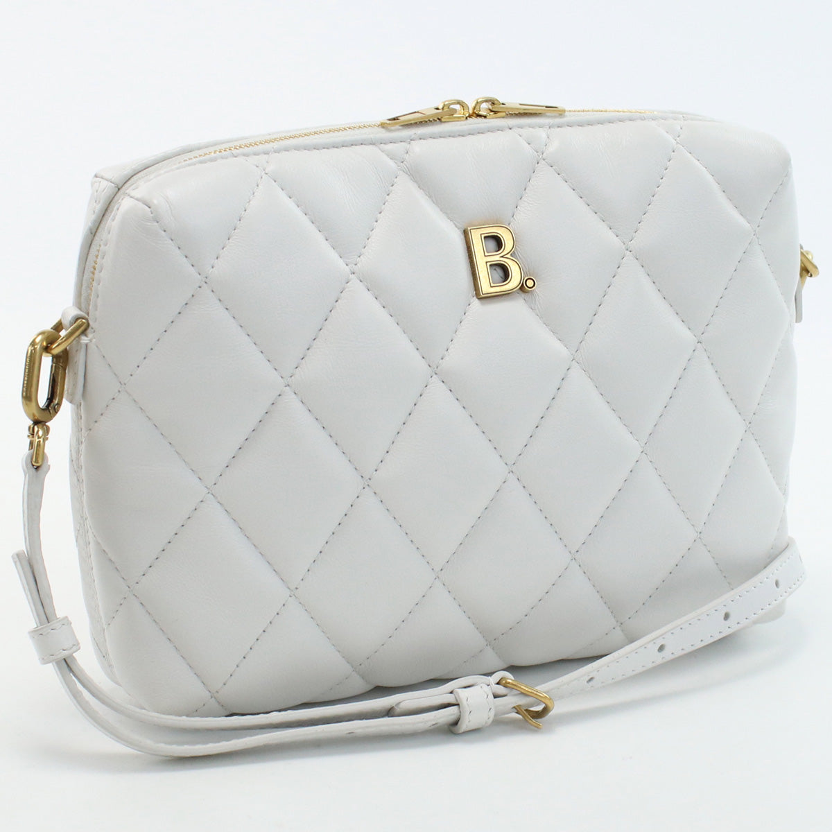 BALENCIAGA 600325 Camera bag Diagonal shoulder bag leather ｗhite Women